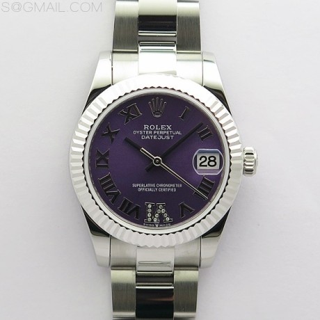 BP공장 롤렉스 데이저스트 31 퍼플다이얼 2813무브 21600진동 Datejust 31mm 278273 SS BP Best Edition Purple Roman Markers Dial on Oyster Bracelet