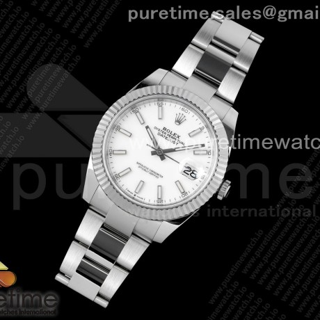 NTF공장 롤렉스 데이저스트 41 스틸 화이트다이얼 플루티드베젤 오이스터브레이슬릿 DateJust 41 126334 NTF 1:1 Best Edition 904L Steel White Stick Dial on Oyster Bracelet VR3235