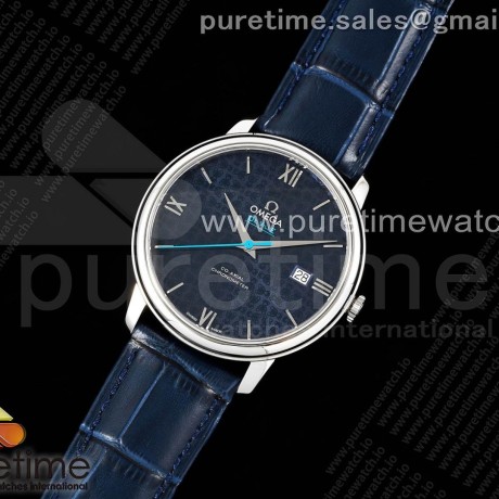 RMX공장 오메가 드빌 프레스티지 오르비스 스틸 블루텍스쳐다이얼 가죽스트랩 De Ville Prestige Orbis SS RMX Blue Dial on Blue Leather Strap A2892