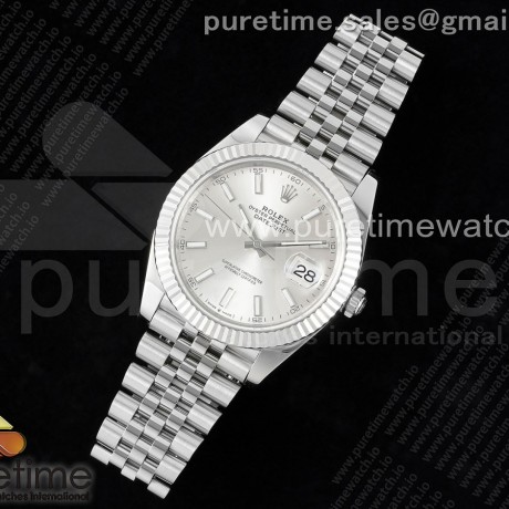 WF공장 롤렉스 데이저스트 41 스틸 실버다이얼 플루티드베젤 쥬빌레브레이슬릿 DateJust 41 126334 WF 1:1 Best Edition 904L Steel Silver Stick Dial on Jubilee Bracelet VR3235