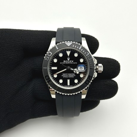Clean공장 롤렉스 요트마스터 42 스틸 블랙다이얼 러버스트랩 클린 Yacht-Master 42mm 226659 Clean 1:1 Best Edition 3D Black Ceramic Bezel on Oysterflex Strap VR3235 클린공장