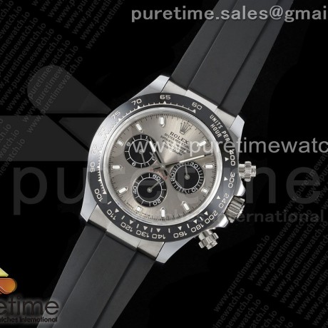 QF공장 롤렉스 세라믹 데이토나 스틸 그레이팬더다이얼 러버스트랩 Daytona 116519 QF 1:1 Best Edition Gray Dial on Oysterflex Strap SH4130 V3 (Gain Weight)