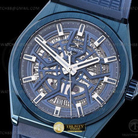 LF공장 제니스 데피 클래식 스켈레톤 PVD블루 블루다이얼 블루러버스트랩 ZEN048D - Defy Classic Skeleton Blue PVD/RU Blue Ske LF V2 A2892