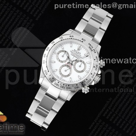 WF공장 롤렉스 스틸 데이토나 화이트다이얼 브레이슬릿 Daytona 116520 WF 1:1 Best Edition 904L Steel White Dial on SS Bracelet A7750