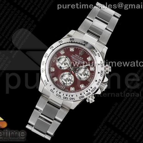 JH공장 스틸토나 브라운다이얼 4130 Daytona SS JHF Best Edition Brown Diamonds Dial on SS Bracelet A4130