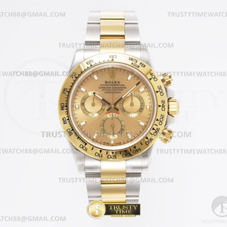 KING공장 롤렉스 스틸 데이토나 옐로우골드콤비 옐로우골드다이얼 브레이슬릿 Daytona 116503 YG/SS Gold/Stk KING A4130