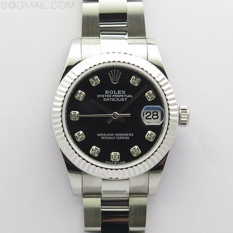 BP공장 롤렉스 데이저스트 31 블랙다이얼 2813무브 21600진동 Datejust 31mm 278273 SS BP Best Edition Black Crystal Markers Dial on Oyster Bracelet
