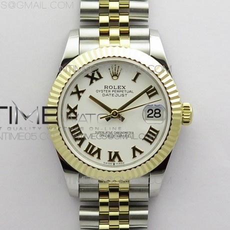 BP 롤렉스 데이저스트 31 옐로우골드콤비 화이트다이얼 2813 Datejust 31mm 278273 SS/YG BP Best Edition White Roman Markers Dial on SS/YG Jubilee Bracelet