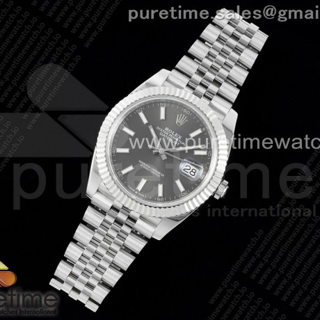 NTF공장 롤렉스 데이저스트 41 스틸 그레이다이얼 플루티드베젤 쥬빌레브레이슬릿 다크로듐 DateJust 41 126334 NTF 1:1 Best Edition 904L Steel Gray Stick Dial on Jubilee Bracelet VR3235