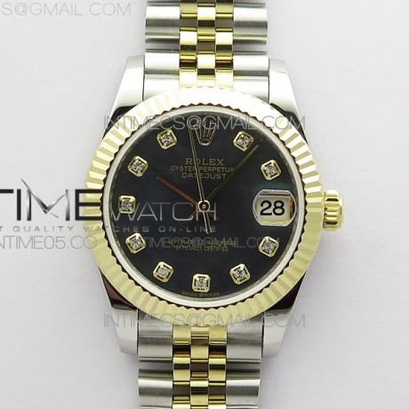 BP 롤렉스 데이저스트 31 옐로우골드콤비 자개다이얼 2813 Datejust 31mm 278273 SS/YG BP Best Edition Gray MOP Diamond Markers Dial on SS/YG Jubilee Bracelet