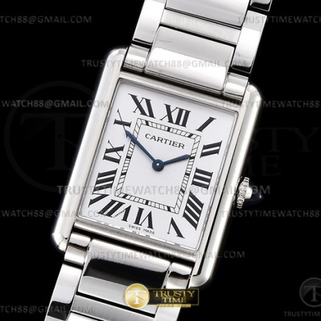 K11공장 까르띠에 탱크 머스트 라지 스틸 화이트다이얼 브레이슬릿 CAR0548A - Cartier Tank Must Large SS/SS Wht K11 Sw Qtz