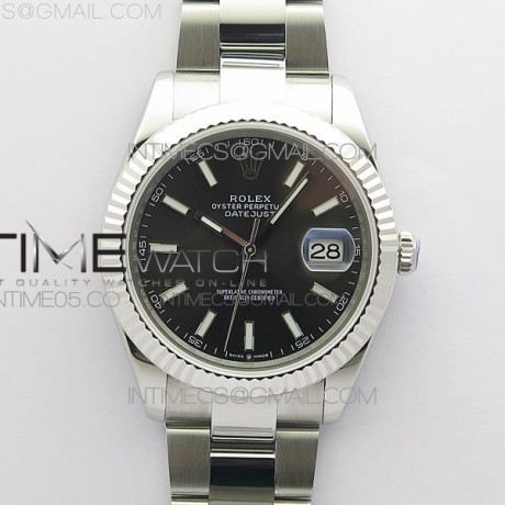 RO공장 롤렉스 데이저스트 41 그레이다이얼 DateJust 41MM 126334 904L SS ROF 1:1 Best Edition Gray Dial Stick Markers on SS Oyster Bracelet A3235