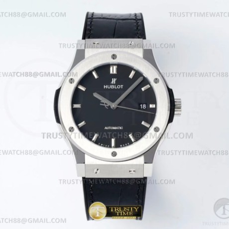 JJ+공장 위블로 클래식퓨전 42mm 블랙다이얼 가죽스트랩 Classic Fusion Bang 42mm SS/LE Black JJ+F A1110  (제이제이플러스)