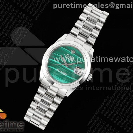 DD공장 롤렉스 데이데이트 36 스틸 그린스톤다이얼 브레이슬릿 Day Date 36 SS DDF Best Edition Polished Bezel Green Stone Dial on SS Bracelet A2836