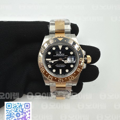 Clean공장 롤렉스 GMT마스터2 루트비어 로즈골드 콤비 브레이슬릿 클린공장 GMT-Master II 126711 CHNR Clean 1:1 Best Edition Black Dial on SS/RG Bracelet DD3285 CHS 클린