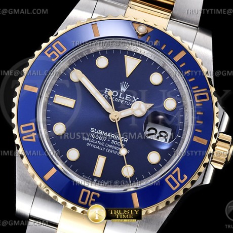 GM공장 V3 롤렉스 서브마리너 41 신형 옐로우골드콤비 청콤 브레이슬릿 Submariner 126613LB 904 YG/SS Blue GMF V3 VR3235
