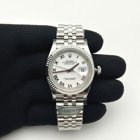Clean공장 롤렉스 데이저스트 36 스틸 화이트다이얼 로만인덱스 플루티드베젤 쥬빌레브레이슬릿 DateJust 36 126234 Clean 1:1 Best Edition 904L Steel White Roman Dial on Jubilee Bracelet VR3235 클린공장