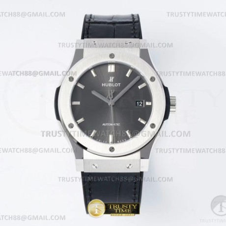 JJ+공장 위블로 클래식퓨전 42mm 그레이다이얼 가죽스트랩 Classic Fusion Bang 42mm SS/LE Grey JJ+F A1110  (제이제이플러스)