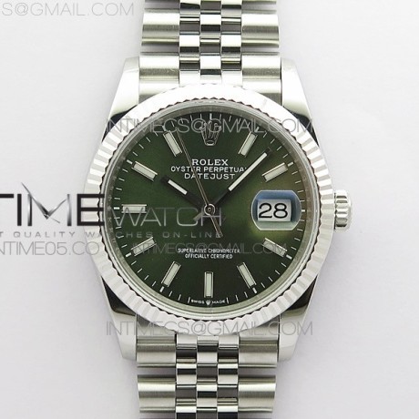 BP공장 롤렉스 데이저스트 36 904 그린다이얼 Datejust 36mm 116231 SS BP 1:1 Best Edition Green Dial Stick Markers On SS Jubilee Bracelet A2824