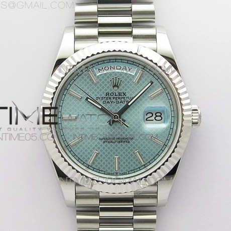 BP공장 롤렉스 데이데이트 40미리 아이스블루다이얼 2836 Day-Date 40mm 228239 BP New Dial Version 904 SS Ice Blue Stick Markers Dial on SS President Bracelet A2836