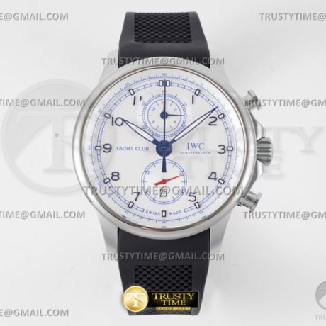 무명공장 IWC 포르투기저 요트 크로노그래프 스틸 화이트다이얼 러버스트랩 Portuguese Yacht Chrono SS/LE White/Wht A7750
