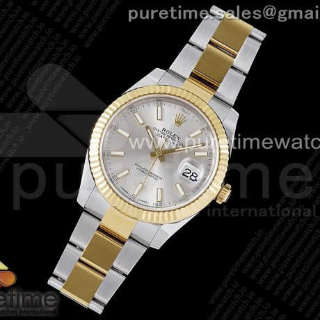 VS공장 롤렉스 데이저스트 41 옐로우골드콤비 실버다이얼 플루티드베젤 오이스터브레이슬릿 DateJust 41 126333 904L SS/YG VSF 1:1 Best Edition Silver Dial on Oyster Bracelet VS3235