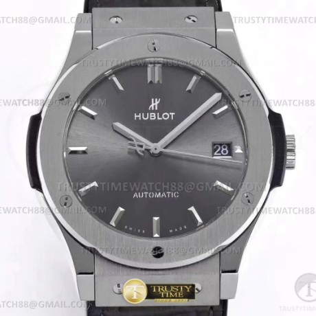 WW공장 위블로 클래식퓨전 42mm 스틸 그레이다이얼 가죽스트랩 Classic Fusion Bang 42mm TI/RU Grey WWF A1110