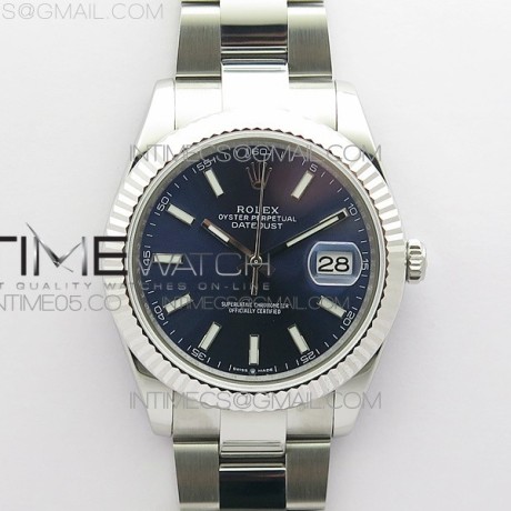 RO공장 롤렉스 데이저스트 41 블루다이얼 DateJust 41MM 126334 904L SS ROF 1:1 Best Edition Blue Dial Stick Markers on SS Oyster Bracelet A3235