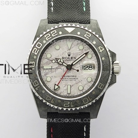 DIW공장 롤렉스 GMT마스터 운석다이얼 블랙나일론스트랩 GMT Carbon DIWF Best Edition Meteorite Dial on Black Nylon Strap SA3186 CHS