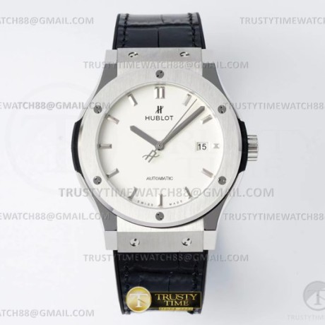 JJ+공장 위블로 클래식퓨전 42mm 화이트다이얼 가죽스트랩 Classic Fusion Bang 42mm SS/LE White JJ+F A1110  (제이제이플러스)