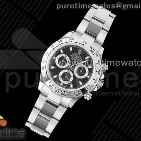 WF공장 롤렉스 스틸 데이토나 블랙다이얼 브레이슬릿 Daytona 116520 WF 1:1 Best Edition 904L Steel Black Dial on SS Bracelet A7750