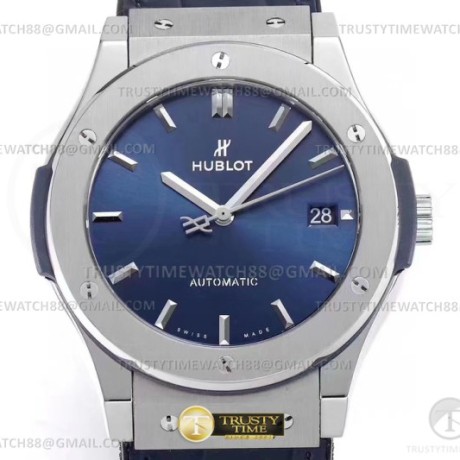 WW공장 위블로 클래식퓨전 42mm 스틸 블루다이얼 가죽스트랩 Classic Fusion Bang 42mm TI/RU Blue WWF A1110