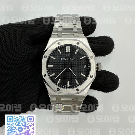 MP공장 오데마피게 로얄오크 15500 스틸 블랙다이얼 브레이슬릿 Royal Oak 41mm 15500 SS/SS Black MPF MY9015