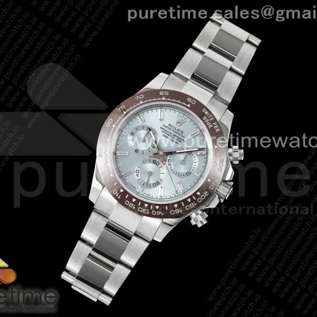 OM공장 롤렉스 세라믹 데이토나 아이스다이얼 바게트인덱스 브레이슬릿 Daytona 116506 SS OMF Best Edition Ice Blue Crystal Dial on SS Bracelet A7750