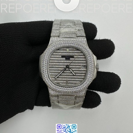 PP공장 노틸러스 점보 풀다이어 모델 Nautilus 5719/1G Full Diamonds Dial and Bracelet 324CS (Free box) PPF공장