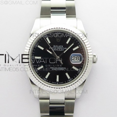 RO공장 롤렉스 데이저스트 41 블랙다이얼 DateJust 41MM 126334 904L SS ROF 1:1 Best Edition Black Dial Stick Markers on SS Oyster Bracelet A3235