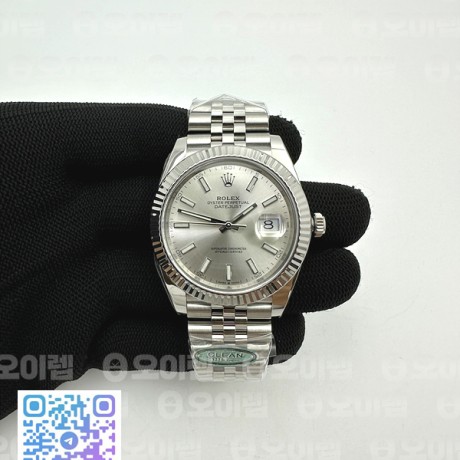 CLEAN공장 롤렉스 데이저스트 41 스틸 실버다이얼 플루티드베젤 쥬빌레브레이슬릿 클린공장DateJust 41 126334 Clean 1:1 Best Edition 904L Steel Silver Stick Dial on Jubilee Bracelet VR3235