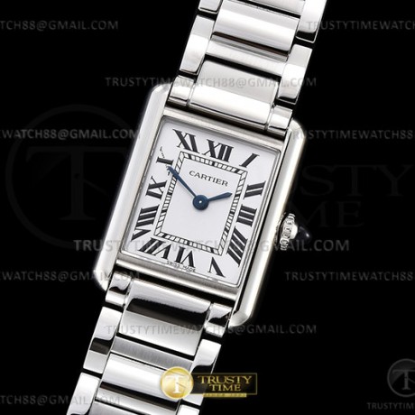 K11공장 까르띠에 탱크 머스트 스몰 스틸 화이트다이얼 브레이슬릿 CAR0549A - Cartier Tank Must Small SS/SS Wht K11 Sw Qtz