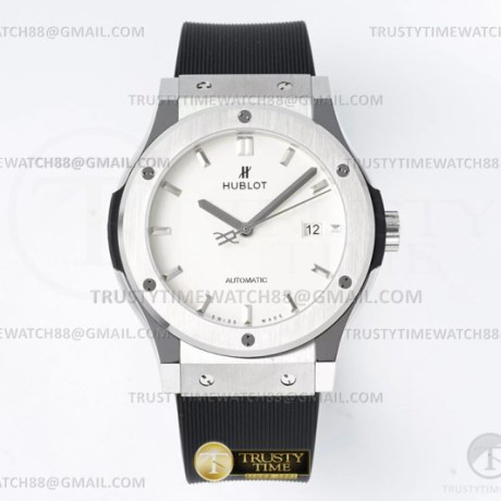 JJ+공장 위블로 클래식퓨전 42mm 화이트다이얼 러버스트랩 Classic Fusion Bang 42mm SS/RU White JJ+F A1110(제이제이플러스)