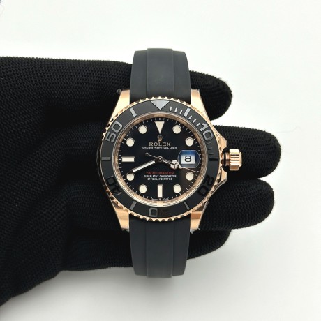 CLEAN공장 롤렉스 요트마스터 40 에버로즈골드금통 블랙다이얼 러버스트랩 클린공장 ROLYM218 - YachtMaster 126655 40mm RG/RU Blk Clean VR3235