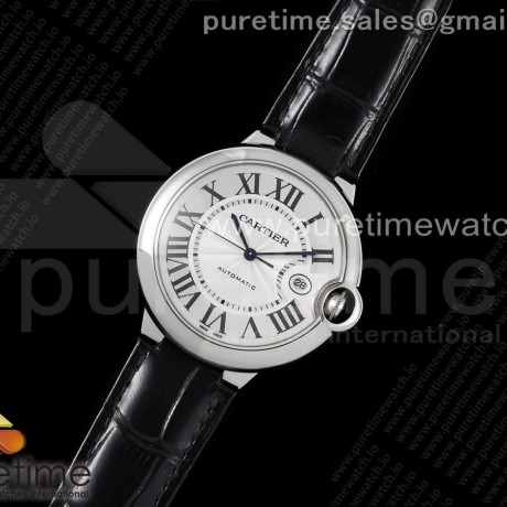 AF공장 발롱42미리 화이트다이얼 악어스트랩 2824 Ballon Bleu 42mm SS AF 1:1 Best Edition White Textured Dial on Black Leather Strap A2824