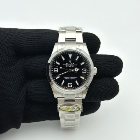 Clean공장 롤렉스 익스플로러 36 124270 스틸 블랙다이얼 브레이슬릿 클린공장 Explorer 124270 36mm 904L Steel Clean 1:1 Best Edition Black Dial on SS Bracelet VR3230