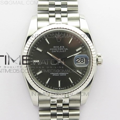 DJ공장 롤렉스 데이저스트 36 그레이다이얼 2824 Datejust 36mm 116234 904L SS DJF 1:1 Best Edition Gray Dial Sticks Markers On SS Jubilee Bracelet A2824