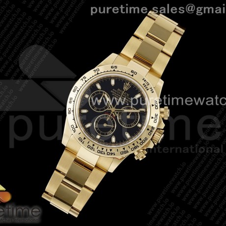 Clean공장 롤렉스 데이토나 블랙다이얼 옐로우골드금통 클린공장 Daytona 116508 Clean 1:1 Best Edition Black Dial on YG Bracelet SA4130 V2