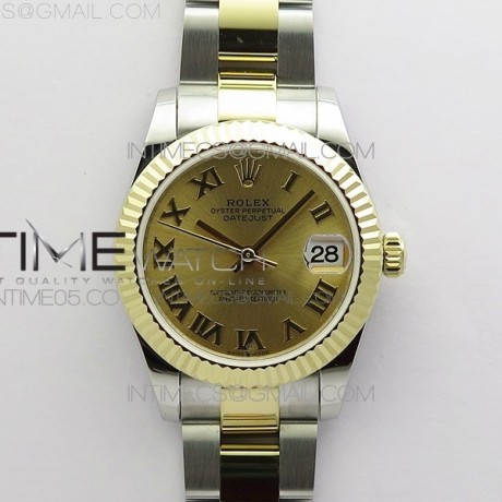 BP 롤렉스 데이저스트 31 옐로우골드콤비 샴페인다이얼 2813 Datejust 31mm 278273 SS/YG BP Best Edition YG Roman Markers Dial on SS/YG Oyster Bracelet