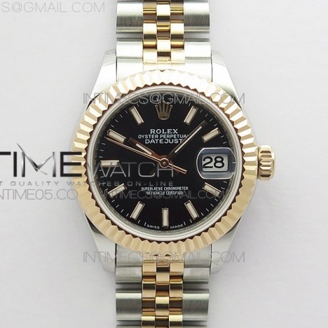 BP공장 롤렉스 데이저스트 28 로즈골드콤비 블랙다이얼 2671 Datejust 28mm 279173 SS/RG BP Best Edition Black Stick Markers Dial on SS/RG Jubilee Bracelet ETA2671
