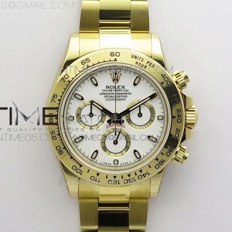 BL공장 롤렉스 스틸 데이토나 옐로우골드금통 화이트다이얼 Daytona 116500 LN YG BLF Best Edition White dial On YG Bracelet A4130