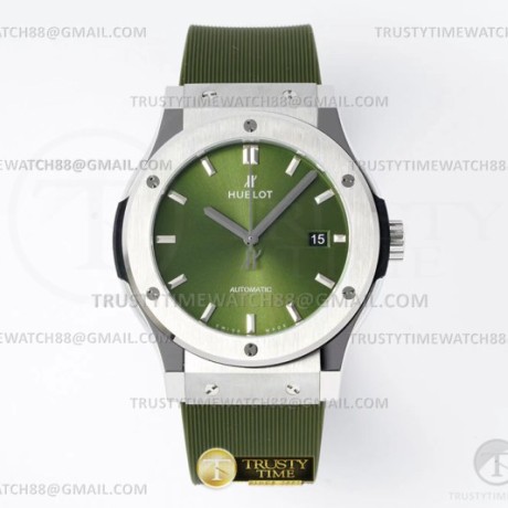 JJ+공장 위블로 클래식퓨전 42mm 그린다이얼 러버스트랩 Classic Fusion Bang 42mm SS/RU Green JJ+F A1110  (제이제이플러스)