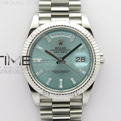 BP공장 롤렉스 데이데이트 40미리 아이스블루다이얼 2836 Day-Date 40mm 228239 BP New Dial Version 904 SS Ice Blue T Crystal Markers Dial on SS President Bracelet A2836