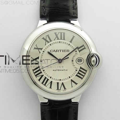 AF공장 V4 발롱 42미리 화이트다이얼 악어가죽스트랩 2824 Ballon Bleu 42mm SS AF 1:1 Best Edition White Texture Dial on Black Croco Strap A2824